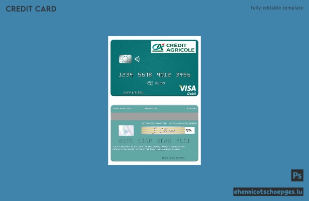 Beispielvorschau der Visa-Debitkarte der französischen Crédit Agricole Bank